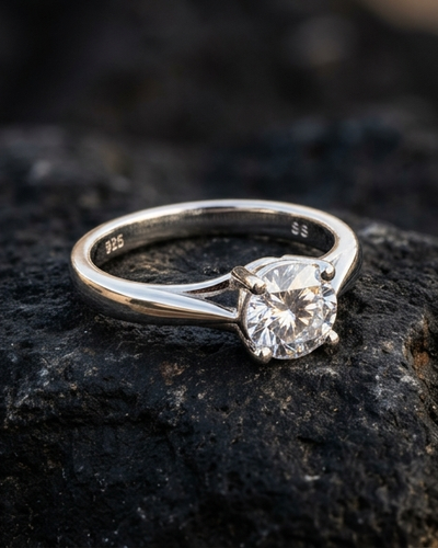 Solitaire Silver Ring